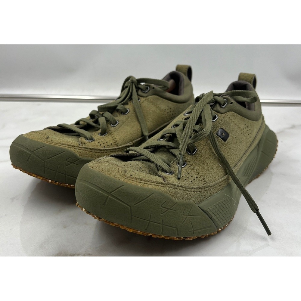 Deckers X Lab Sugarcane Shoes Womens Olive Green Suede Sneakers Size 7